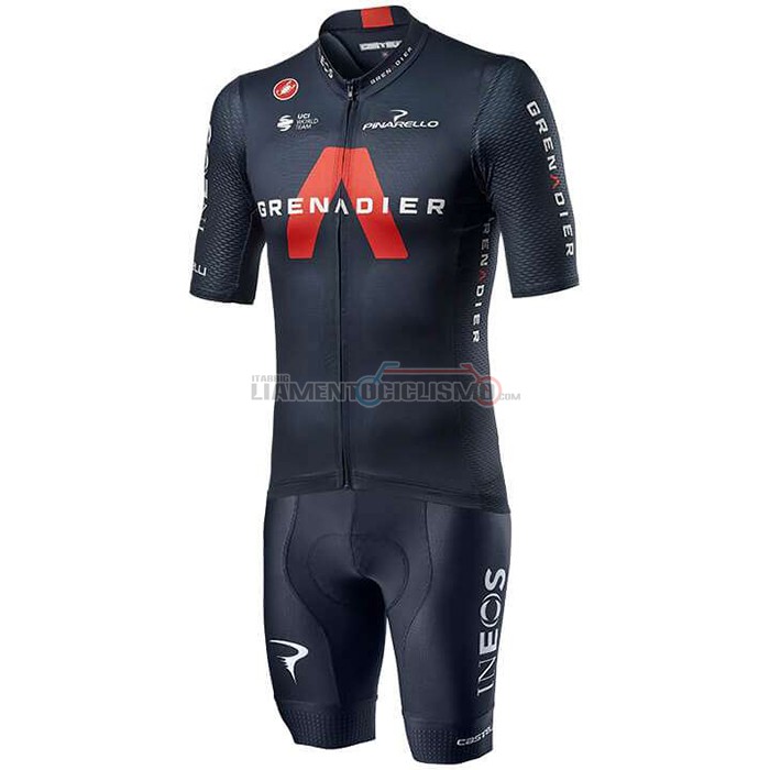 Abbigliamento Ciclismo Ineos Grenadiers Manica Corta 2020 Rosso Scuro Blu(1)